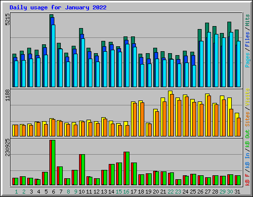 Daily usage for January 2022