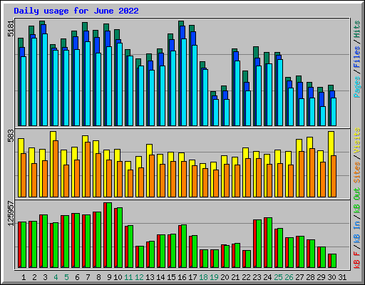 Daily usage for June 2022