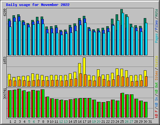 Daily usage for November 2022