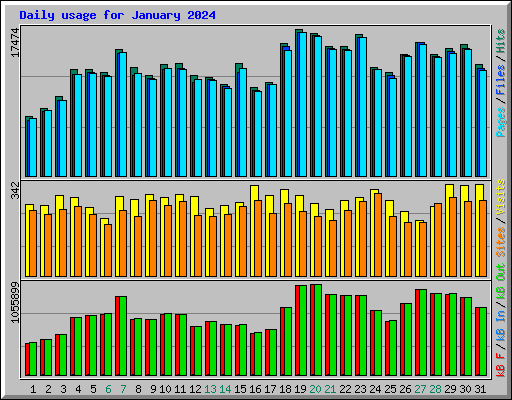 Daily usage for January 2024