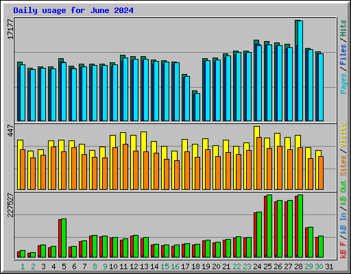 Daily usage for June 2024