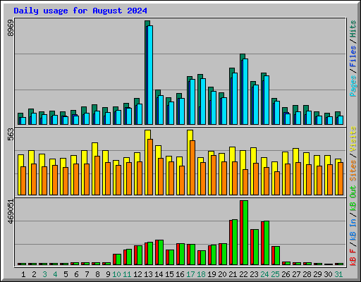 Daily usage for August 2024