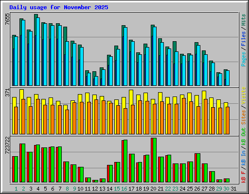Daily usage for November 2025