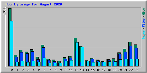 Hourly usage for August 2020