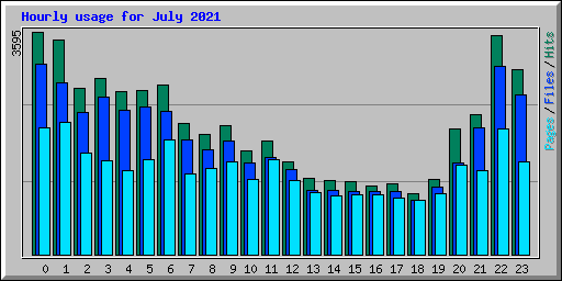 Hourly usage for July 2021