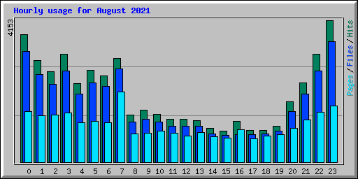 Hourly usage for August 2021