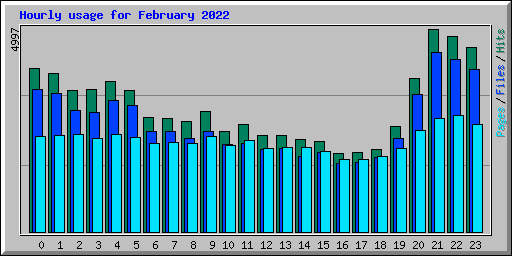 Hourly usage for February 2022