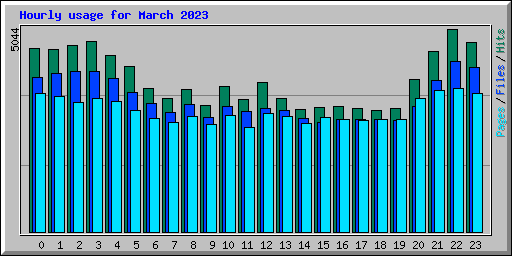 Hourly usage for March 2023