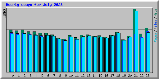 Hourly usage for July 2023