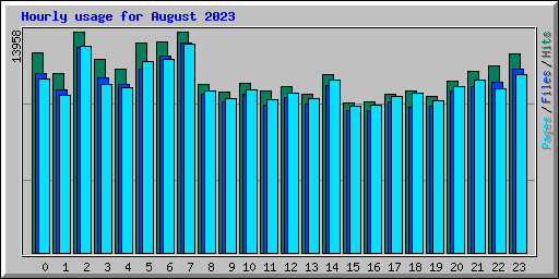 Hourly usage for August 2023