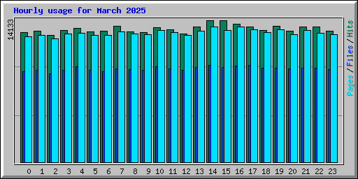 Hourly usage for March 2025