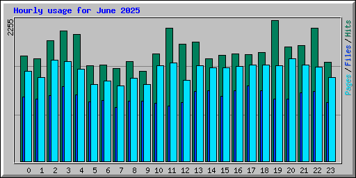 Hourly usage for June 2025